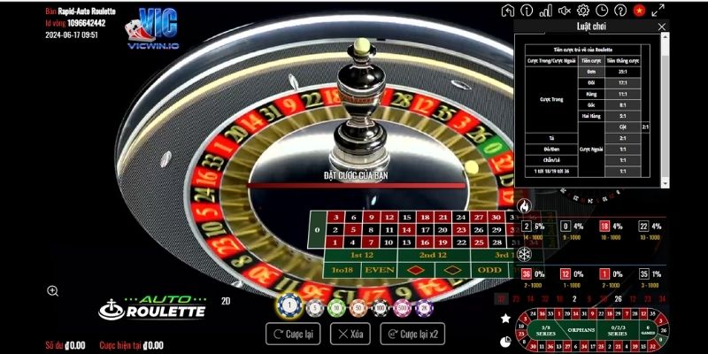 Hướng dẫn cách chơi Roulette tại nhà cái VIC 