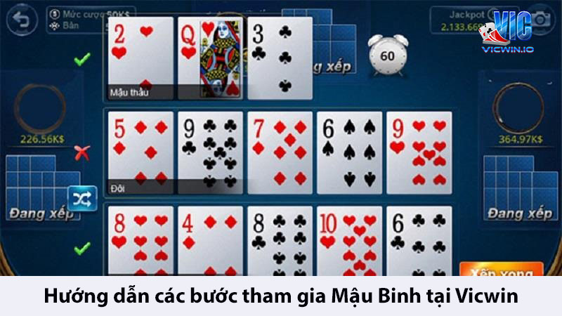 Các bước tham gia đánh Mậu Binh trên Vic win